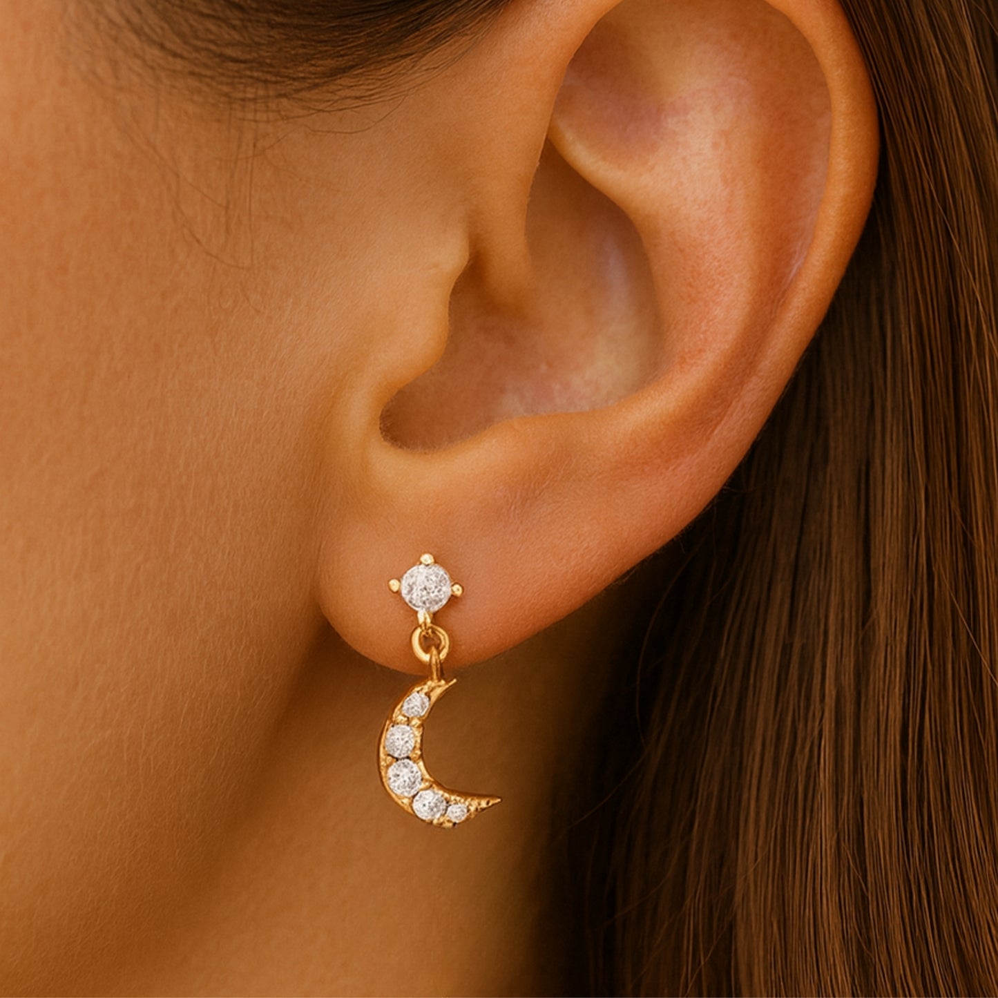 Boucles Exquise portées à l'oreille