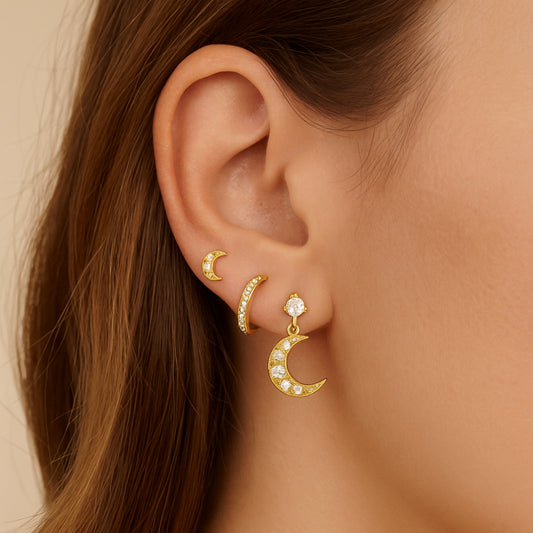 Boucles d’Oreilles Luna en argent – Élégance céleste et délicate, bijou intemporel