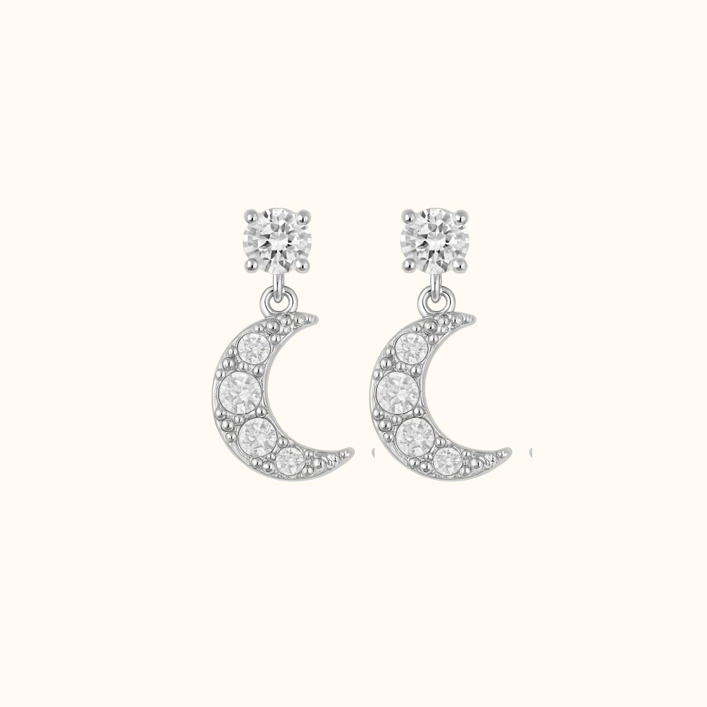 Boucles d’Oreilles Luna en argent – Élégance céleste et intemporelle