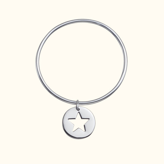 Jonc Star en argent – Bracelet moderne et minimaliste, bijou raffiné et élégant