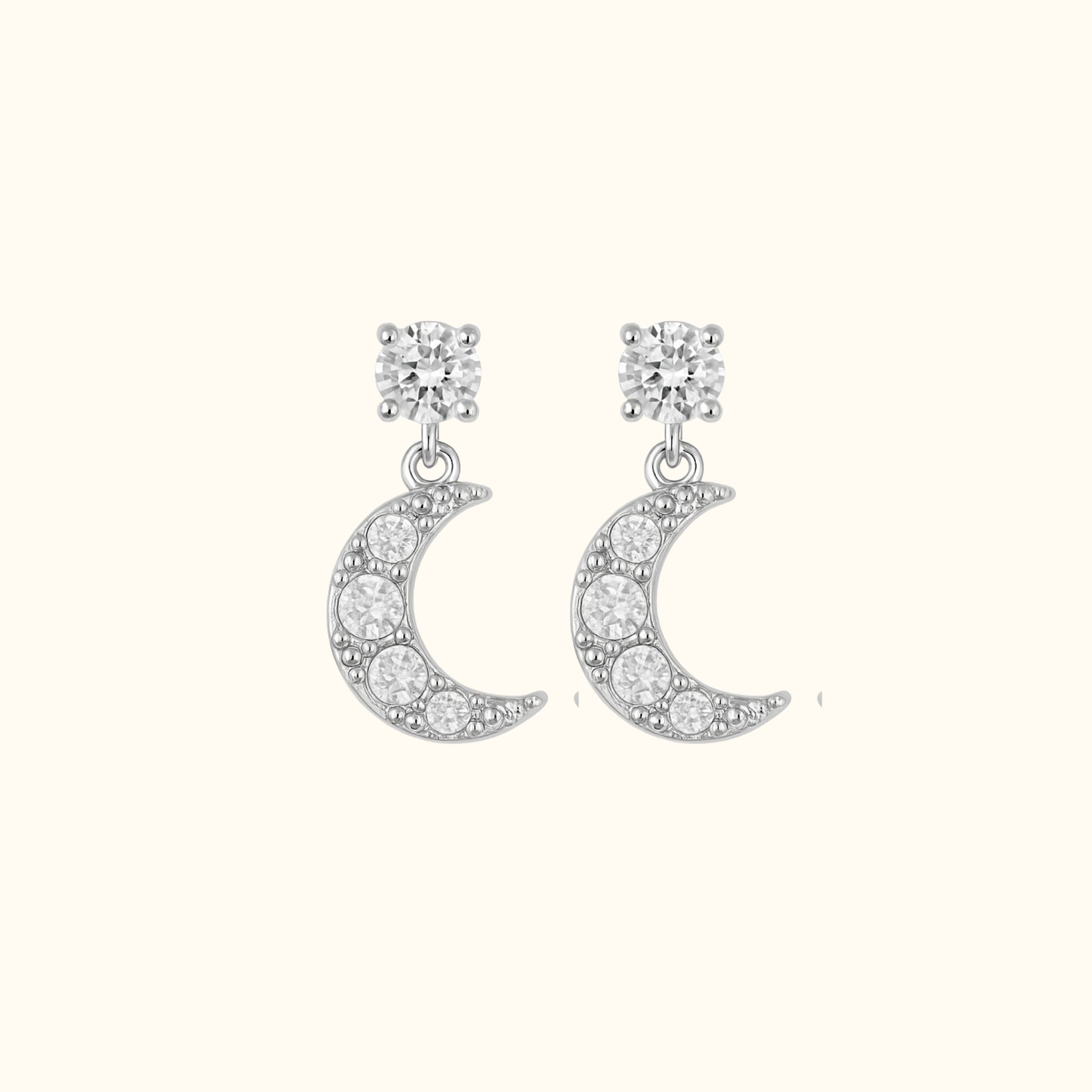 Boucles d’Oreilles Luna en argent – Élégance céleste et intemporelle