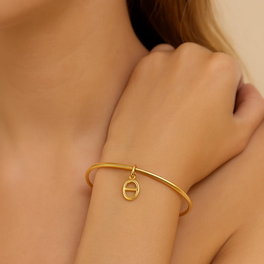 Jonc Maille Marine en or – Bracelet iconique inspiré de l’univers maritime, chic et intemporel