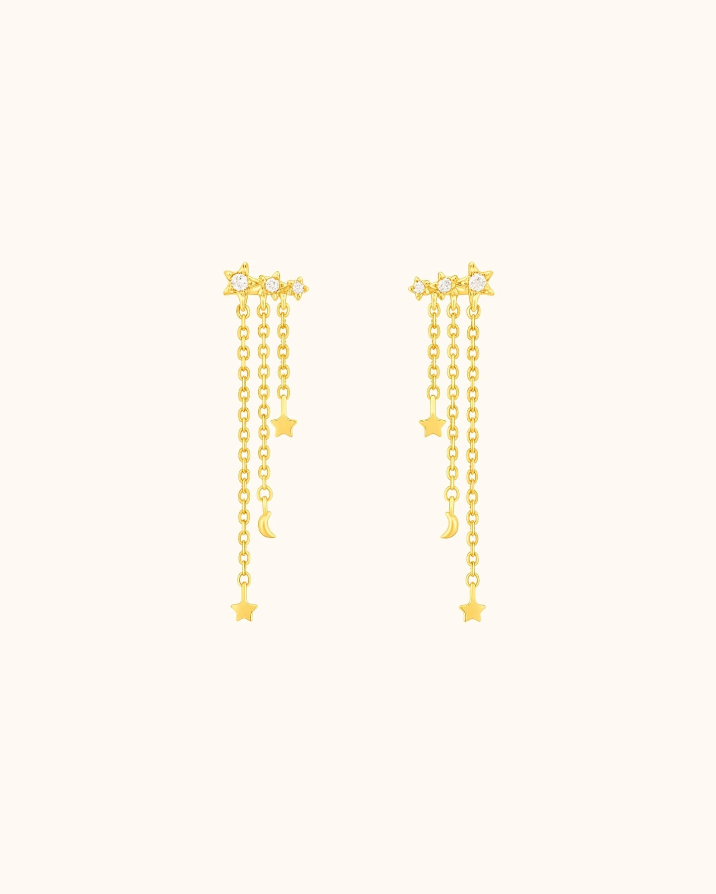 Boucles d'oreilles pendantes Audacieuse dorées