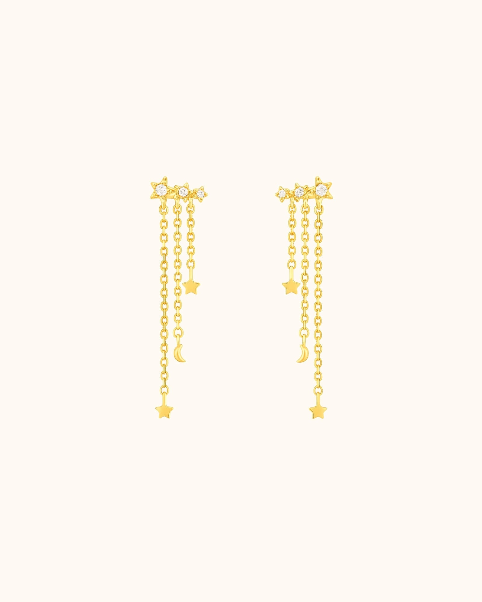 Boucles d'oreilles pendantes Audacieuse dorées