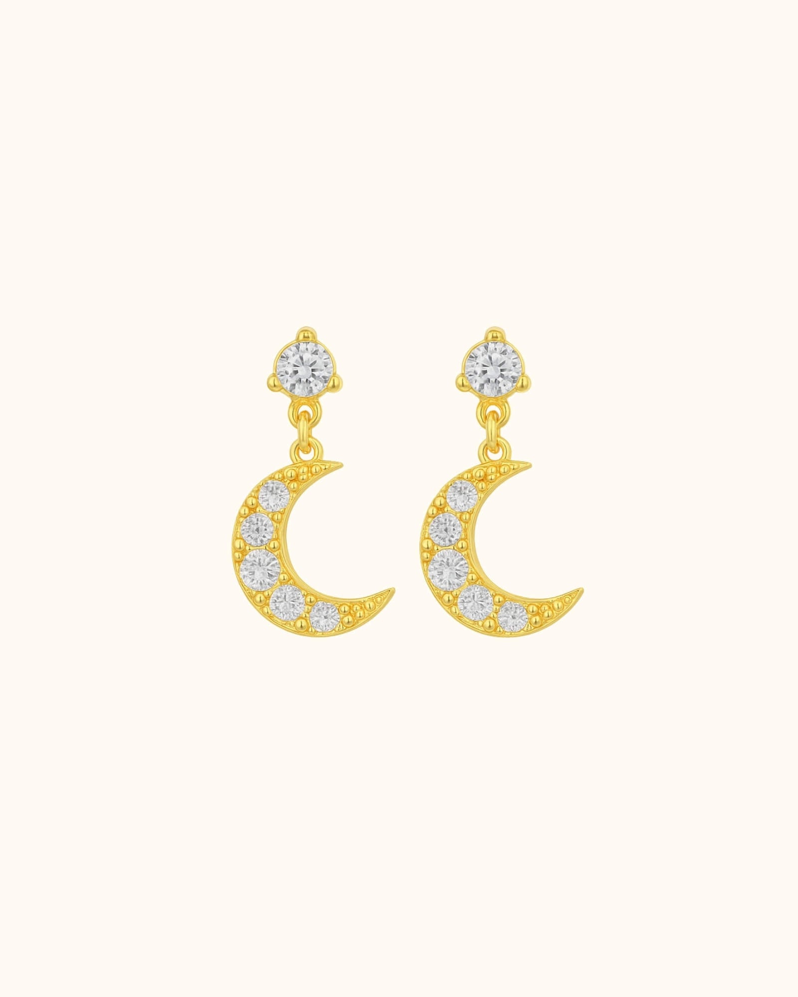 Boucles d'oreilles Luna lune dorées