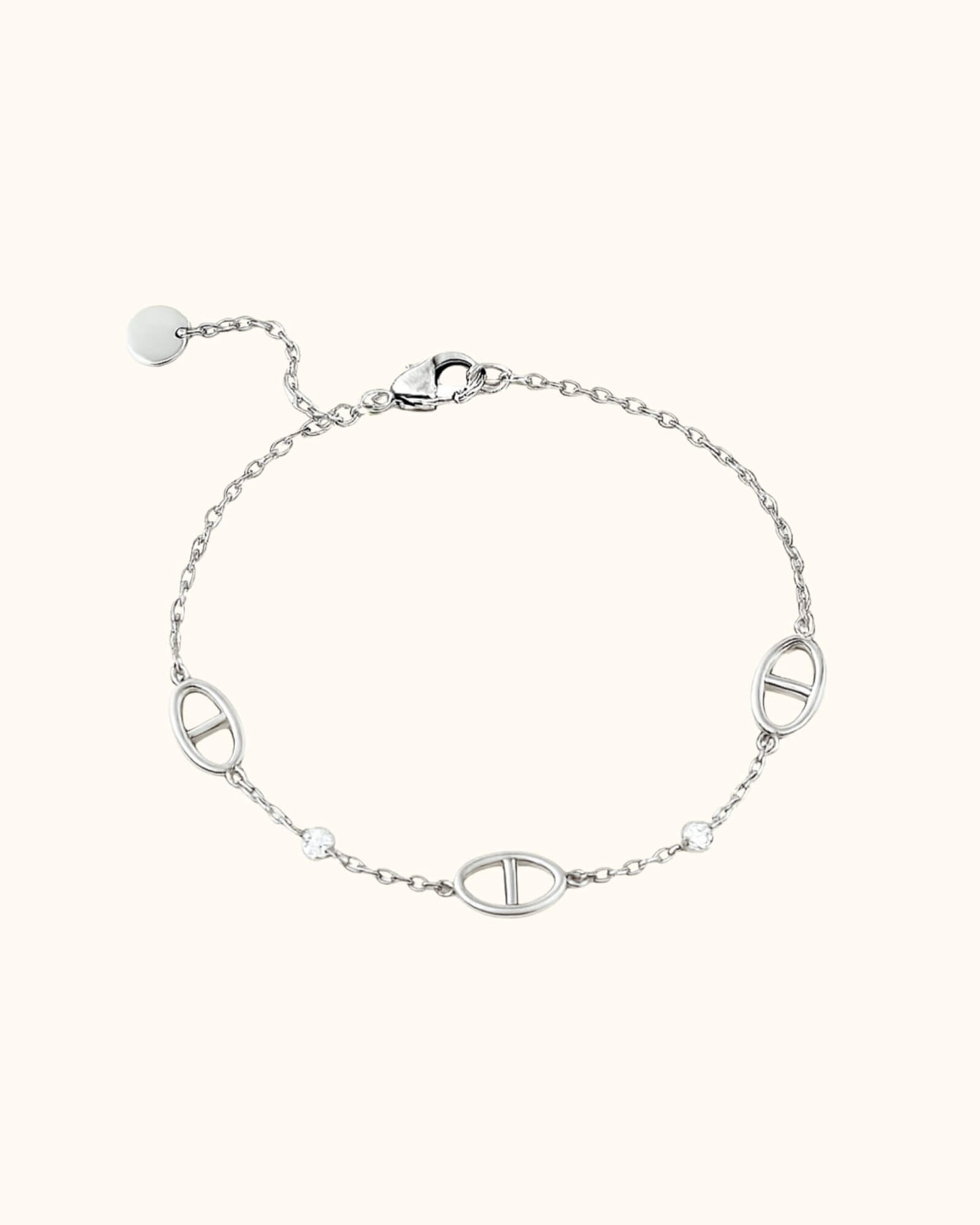 Bracelet Obsession argenté à perles en acier inoxydable