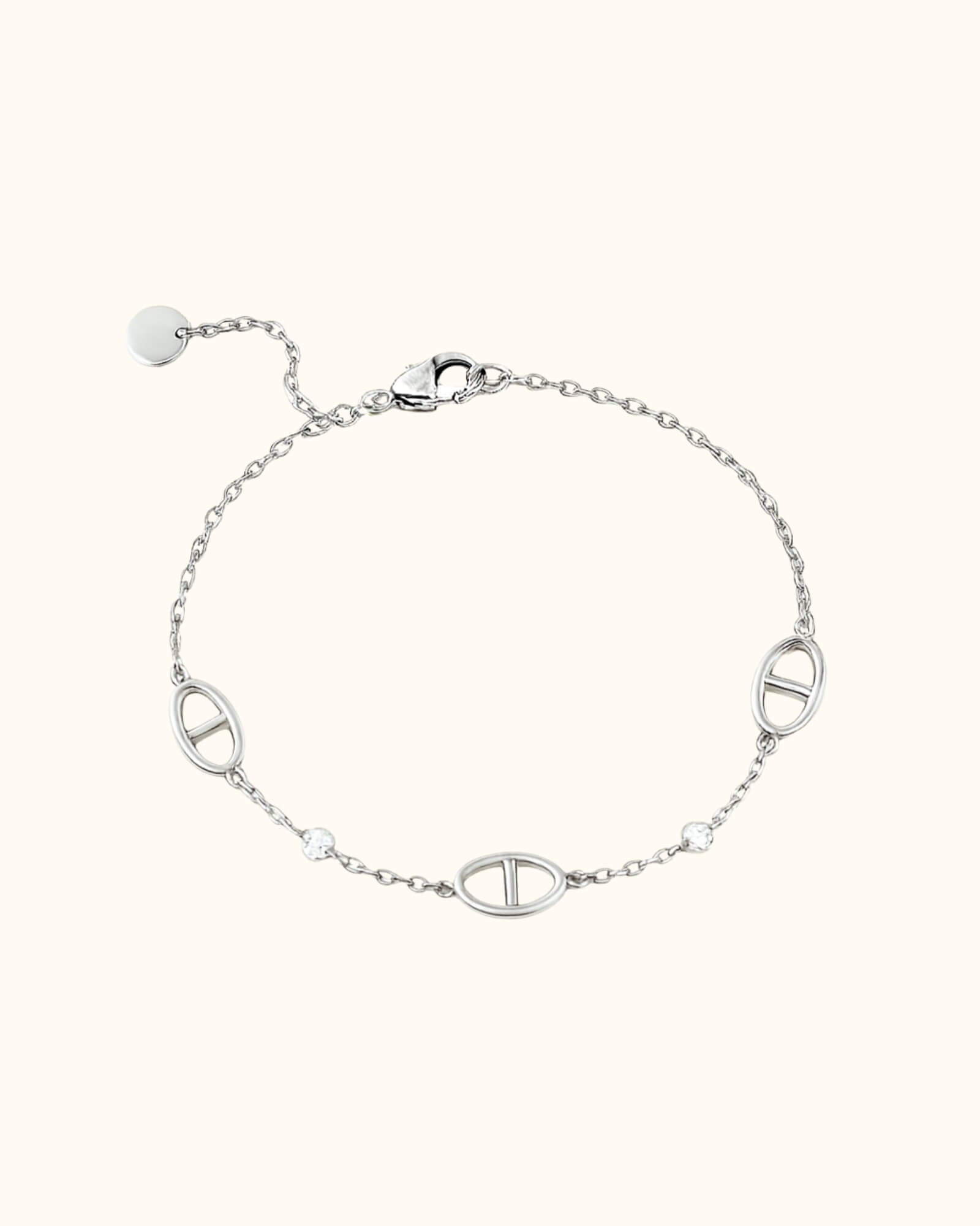 Bracelet Obsession argenté à perles en acier inoxydable