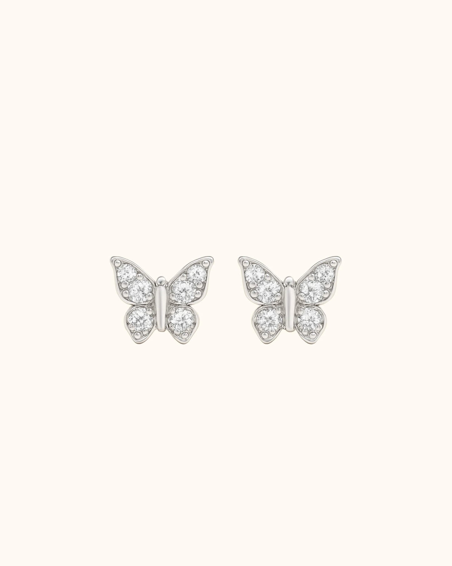 Puces d'oreilles Lolita papillon argentées