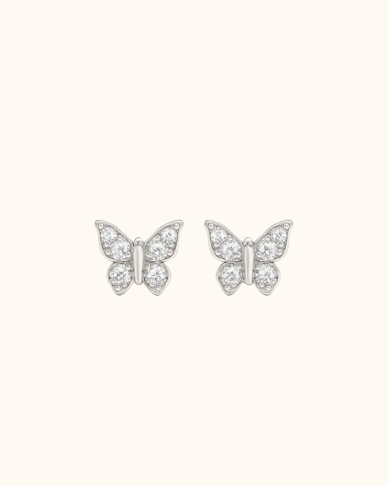 Puces d'oreilles Lolita papillon argentées